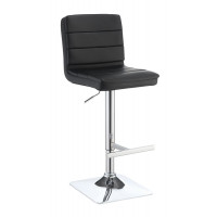 Coaster Furniture 120695 Upholstered Adjustable Bar Stools Black and Chrome (Set of 2)